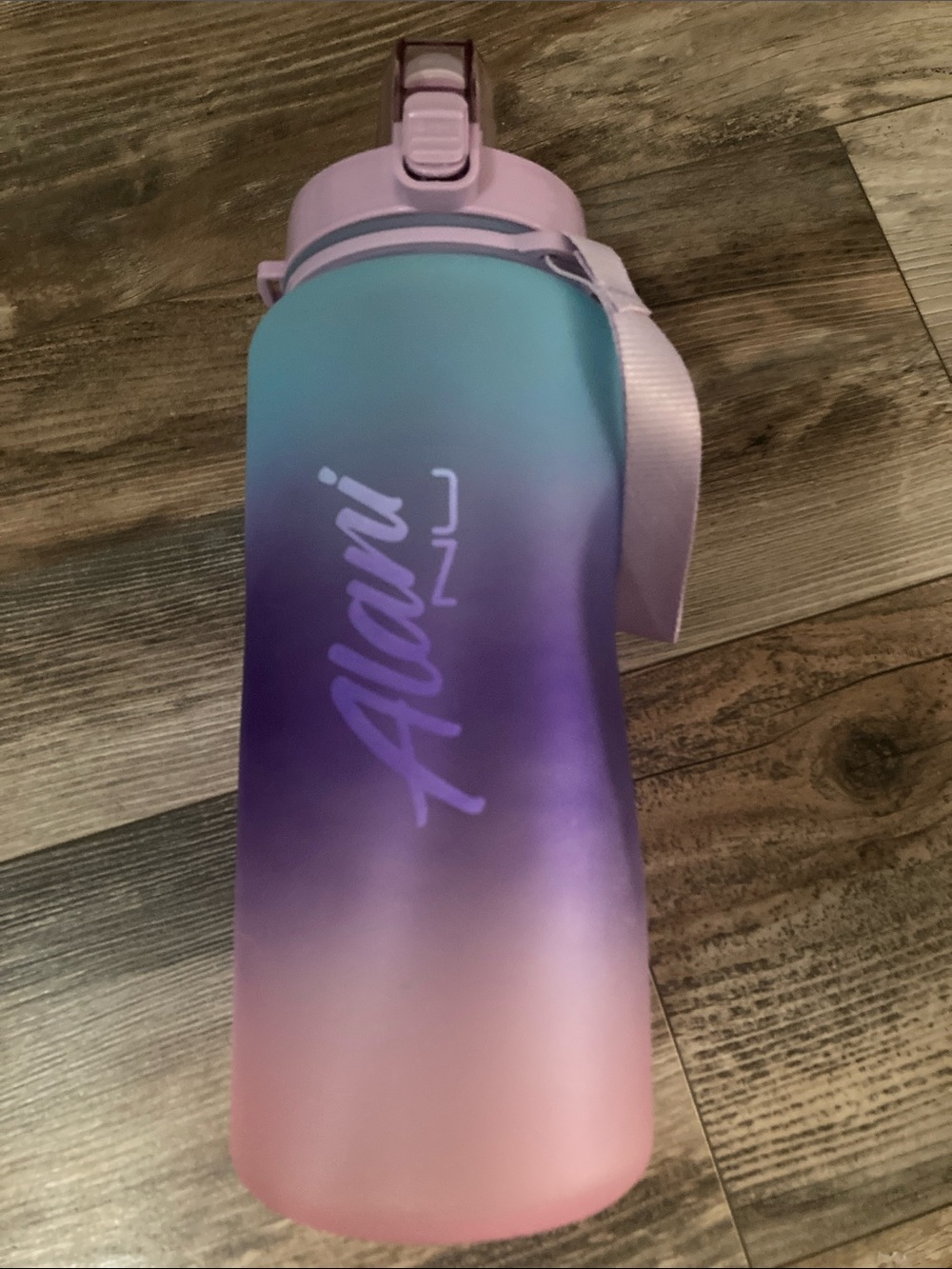 Alani Nu 64 oz Timed Motivational Water Bottle BLUE PURPLE PINK
